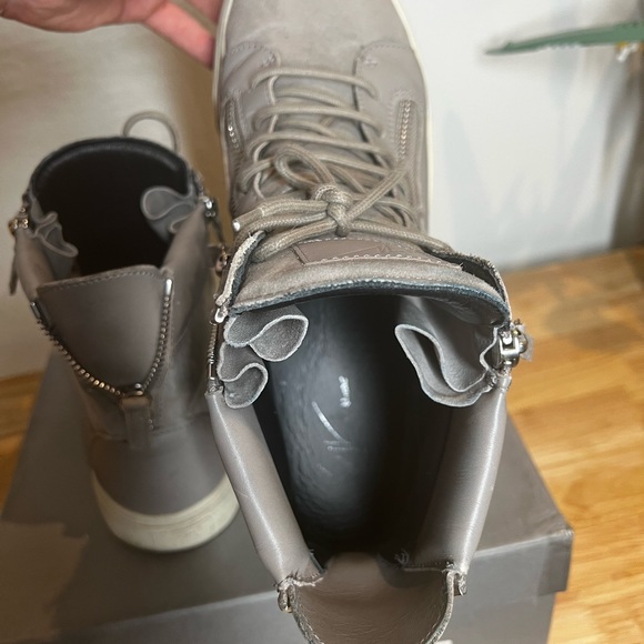 Zanotti Men’s Sneakers - Gray Double Zipper Sz 45 - Picture 5 of 7